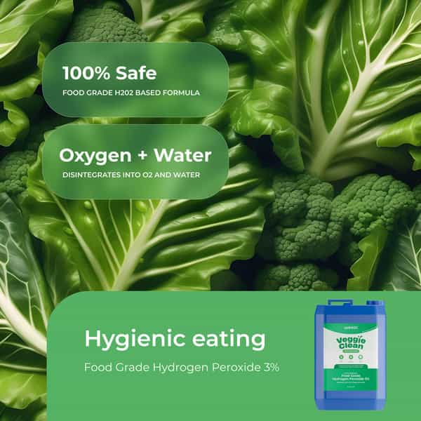 Wesol Food Grade Hydrogen Peroxide 3% Vegetable & Fruit Cleaner 5 Ltr