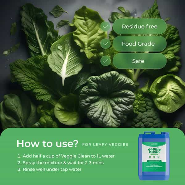 Wesol Food Grade Hydrogen Peroxide 3% Vegetable & Fruit Cleaner 5 Ltr