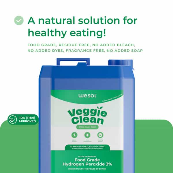 Wesol Food Grade Hydrogen Peroxide 3% Vegetable & Fruit Cleaner 5 Ltr
