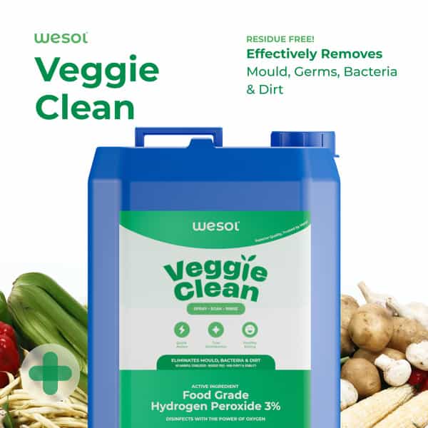 Wesol Food Grade Hydrogen Peroxide 3% Vegetable & Fruit Cleaner 5 Ltr