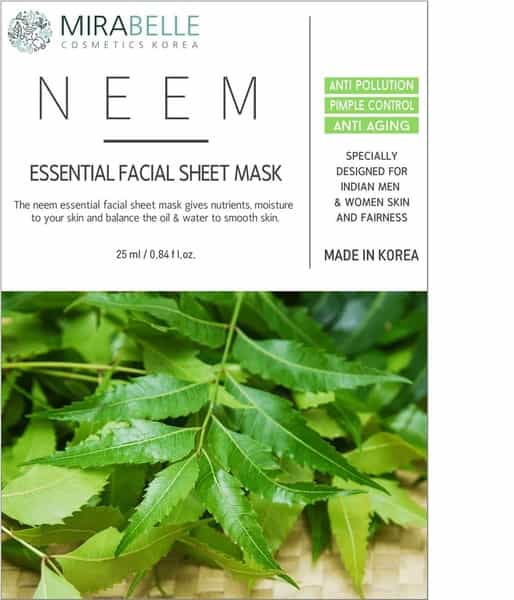 Mirabelle Korea Neem Essential Facial Sheet Mask