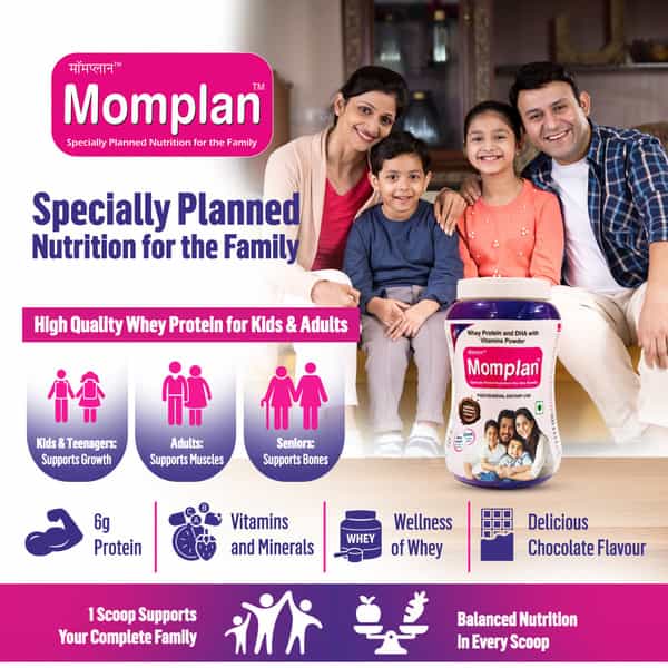 Momplan Family Nutrition Whey Protein Powder | 200 Gm X 2 Bottles