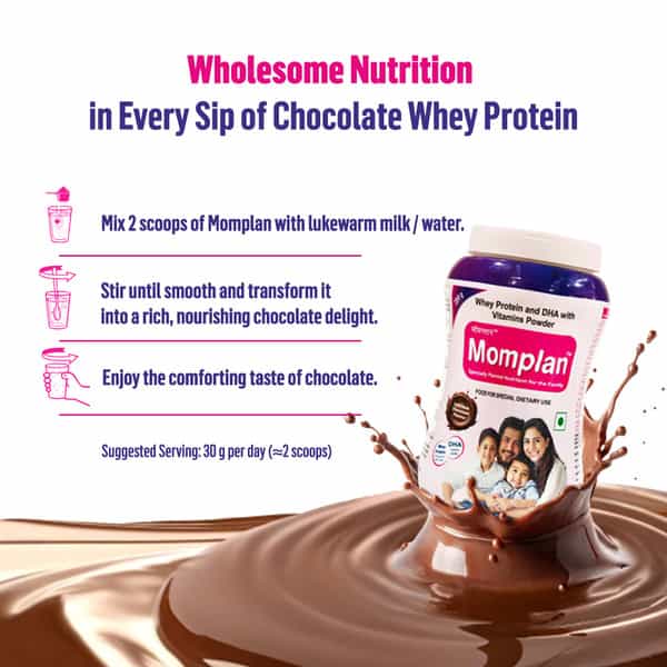 Momplan Family Nutrition Whey Protein Powder | 200 Gm X 2 Bottles