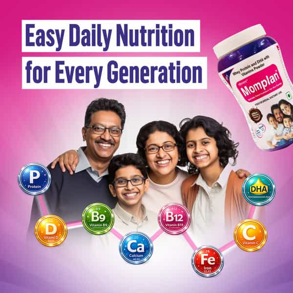 Momplan Family Nutrition Whey Protein Powder | 200 Gm X 2 Bottles
