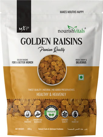 Nourishvitals Golden Raisins Premium Quality 200 G X Pack Of 2