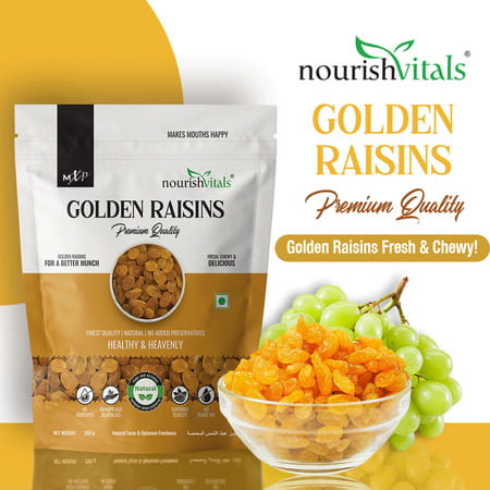Nourishvitals Golden Raisins Premium Quality 200 G X Pack Of 2