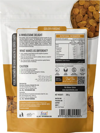 Nourishvitals Golden Raisins Premium Quality 200 G X Pack Of 2