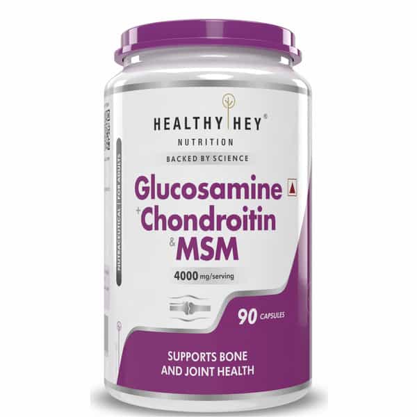 Healthyhey Double Strength Glucosamine Chondroitin And Msm For Cartilage 90 Caps