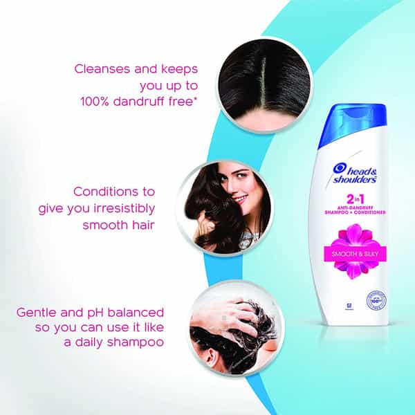 Head & Shoulders Smooth And Silky 2-In-1 Shampoo + Conditioner - 340Ml