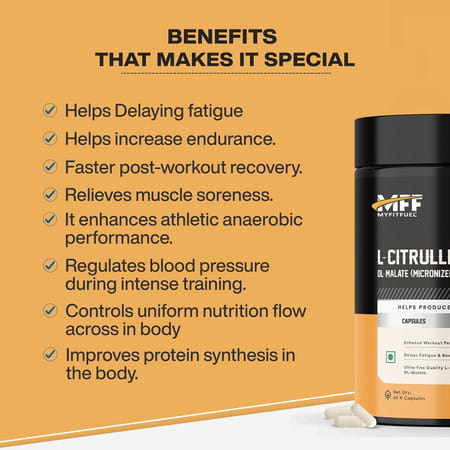 Myfitfuel Citrulline Malate (1500 Mg) 120 Capsules| Amino Acid