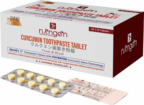 Ningen Curcumin Crush And Brush Sugar Free Toothpaste Tablets - 100