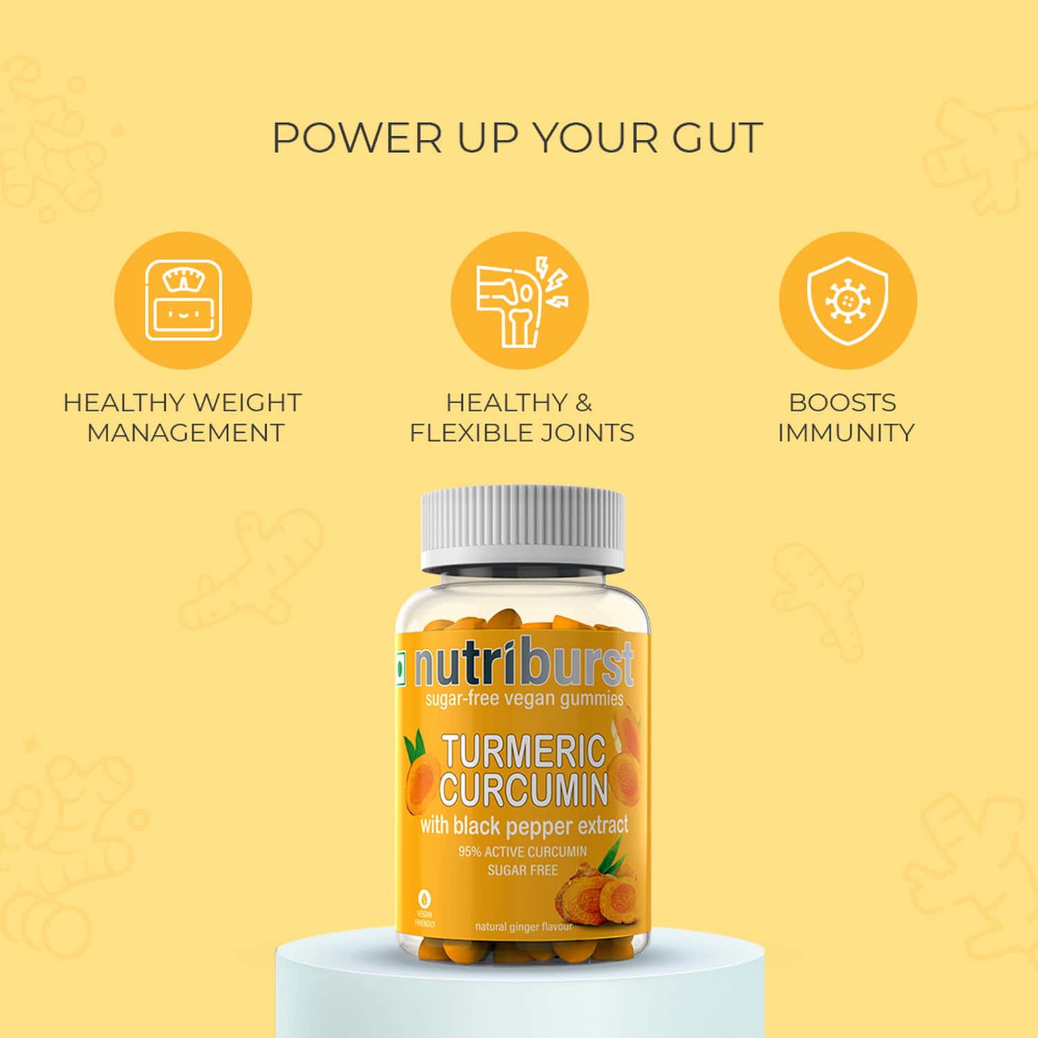 Buy NUTRIBURST TURMERIC CURCUMIN GUMMIES NATURAL GINGER FLAVORPACK