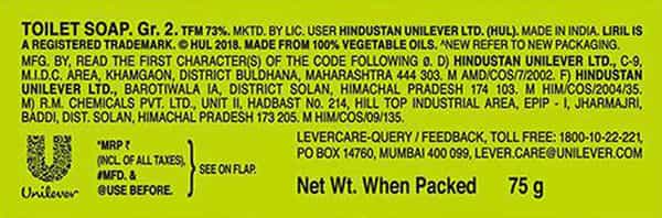 Liril Lemon And Tea Tree Oil Soap 75 Gm
