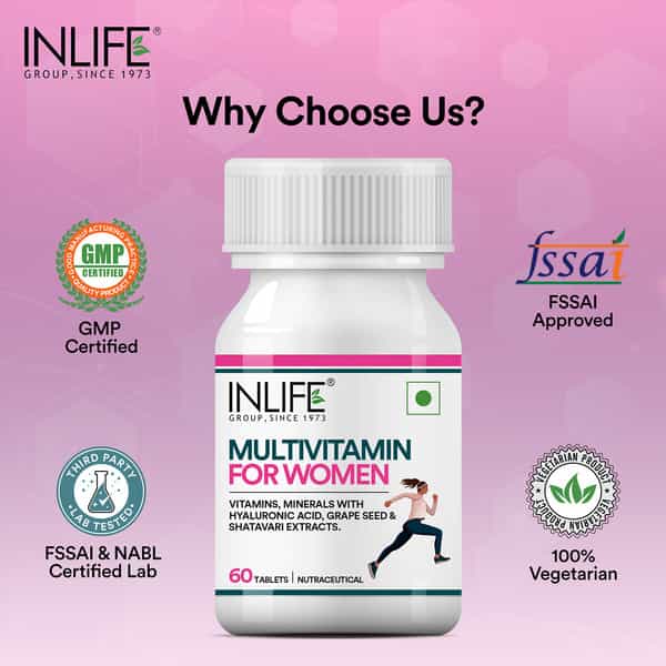 Inlife Women's Multivitamin Tablets | Supports Immunity And Energy Levels | 60 Tablets