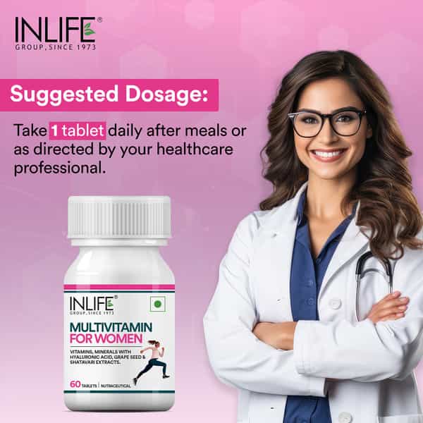 Inlife Women's Multivitamin Tablets | Supports Immunity And Energy Levels | 60 Tablets