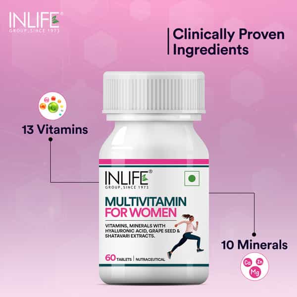 Inlife Women's Multivitamin Tablets | Supports Immunity And Energy Levels | 60 Tablets