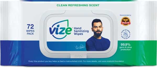 Vize Hand Sanitizing Wipes - 72 Wipes