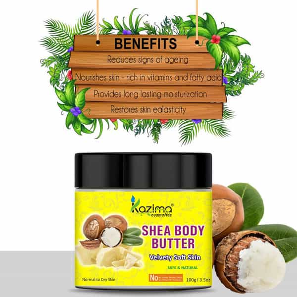 Kazima Shea Body Butter For Deep Moisturizing Dry Skin | No Paraben | No Silicon (100 G)