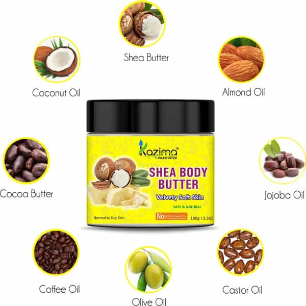 Kazima Shea Body Butter For Deep Moisturizing Dry Skin | No Paraben | No Silicon (100 G)