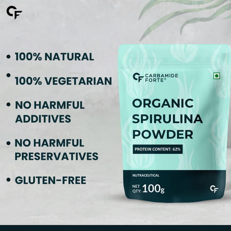 Carbamide Forte 100% Organic Spirulina Powder | Spirulina | Spirulina Powder Organic - 100G