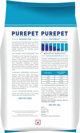 Purepet Ocean Fish Adult Dry Cat Food | 1 Kg