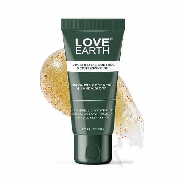 Love Earth 24K Gold Oil Control Moisturizing Gel With Aloe Vera & Sandalwood Extract 50Gm
