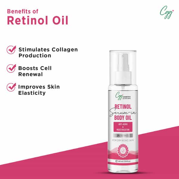 Cgg Cosmetics Retinol Serum-In-Body Oil | With 1% Retinol & Vitamin -E | Normal To Aging Skin 100 Ml
