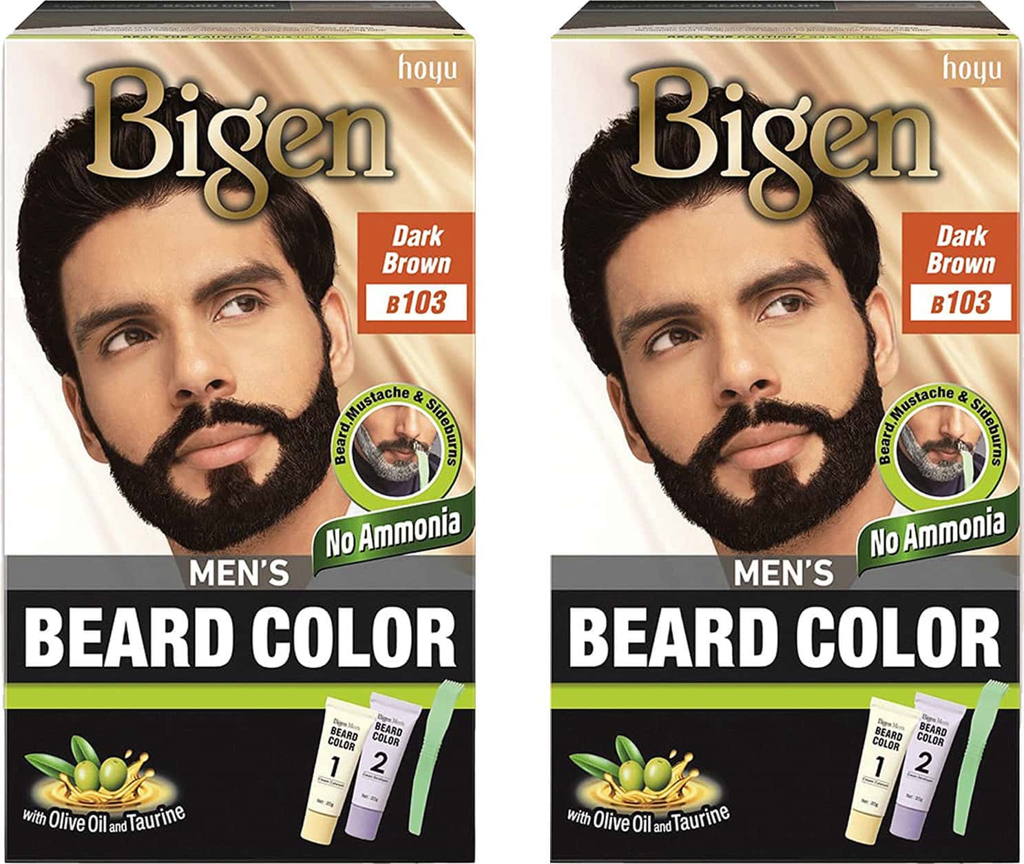 Bigen Men's Beard Color Dark Brown B103 40g (pack Of 2)