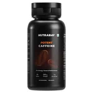 Nutrabay Pro Potent Caffeine 200mg Tablet | Natural Stimulant For Energy, Endurance & Focus, 60 Nos