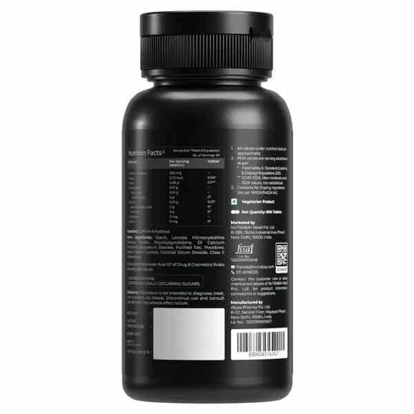 Nutrabay Pro Potent Caffeine 200Mg Tablet | Natural Stimulant For Energy, Endurance & Focus, 60 Nos
