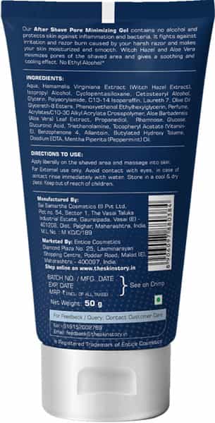 The Beard Story After Shave Pore Minimizing Gel Extra Soothing No Burning & No Alcohol 50 G