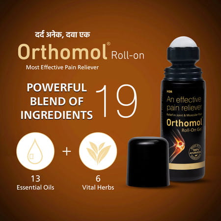 Orthomol Pain Relief Gel Roll-On Gel 75 Gm | Joint | Knee | Back Pain & Muscle Pain (Pack Of 2)