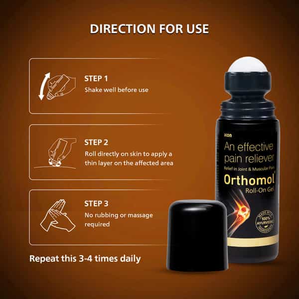 Orthomol Pain Relief Gel Roll-On Gel 75 Gm | Joint | Knee | Back Pain & Muscle Pain (Pack Of 2)