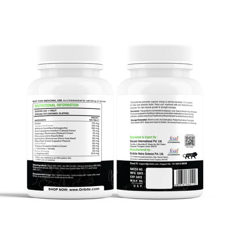 Oribite Testo Booster Tablets For Strength & Performance 60 Tablets