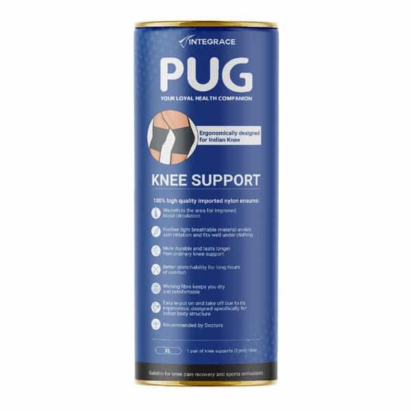 Pug Knee Support Ergonomically Designed For Indian Knee Size Extra Large (Xl) Pack Of 1 Pair