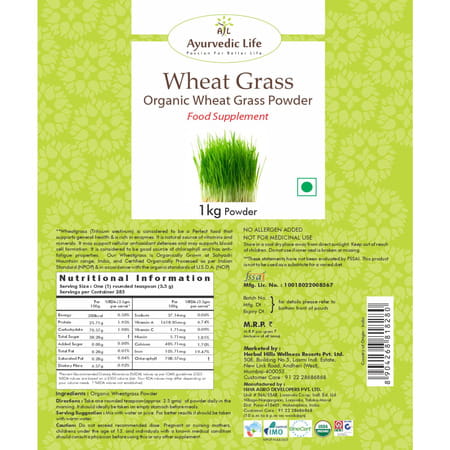 Ayurvedic Life Wheatgrass 1 Kg Powder Value Pack Of 4