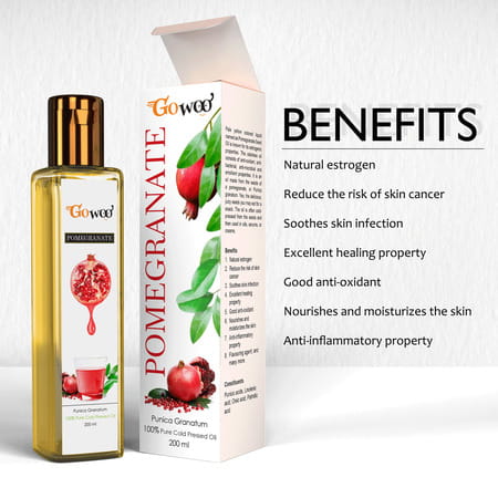 Go Woo 100% Pure Pomegranate Seed Carrier Oil Cold Pressed