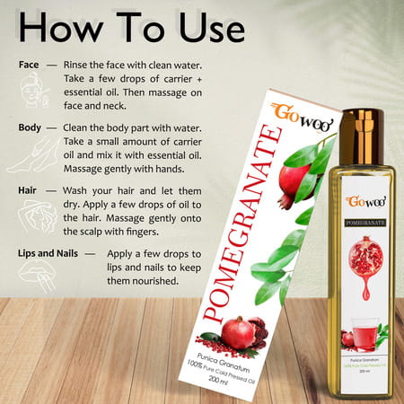 Go Woo 100% Pure Pomegranate Seed Carrier Oil Cold Pressed