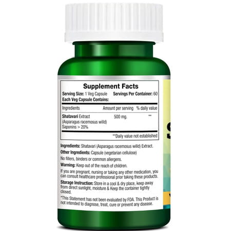 Morpheme Remedies Shatavari Asparagus Racemous Extract Veg Capsules (500 Mg | 60 Cap)