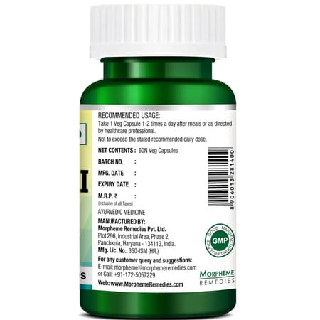 Morpheme Remedies Shatavari Asparagus Racemous Extract Veg Capsules (500 Mg | 60 Cap)