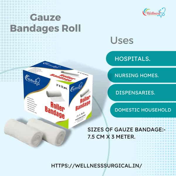 Wellness Surgical Roller Bandage 7.5 Cm * 3 Mts