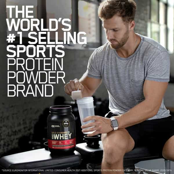 Optimum Nutrition (On) Gold Standard 100% Whey Protein Vanilla Ice Cream Flavour Jar 2.27Kg Powder