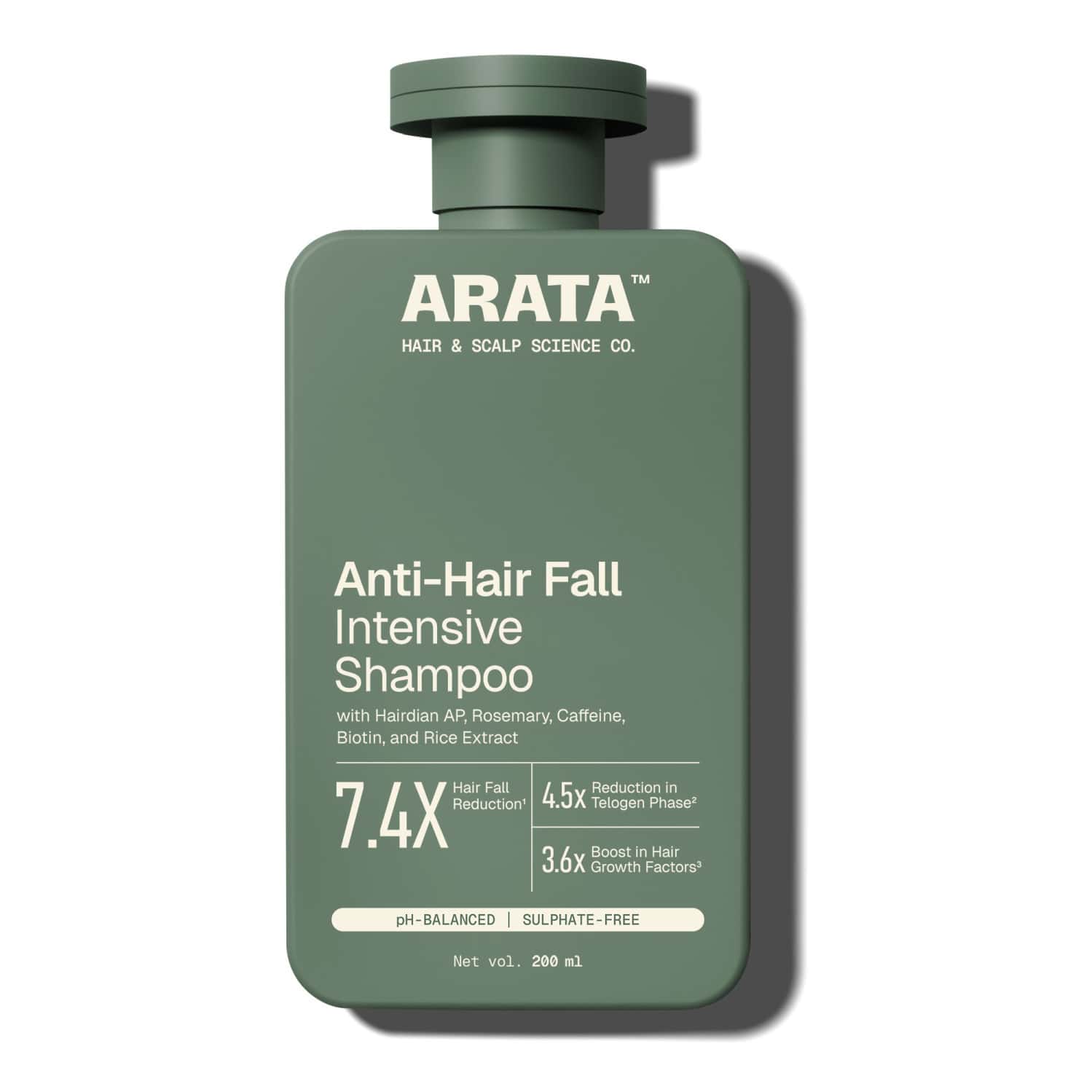 Arata Anti - Hair Fall Shampoo | Hair Fall Reduction | Caffeine & Rosemary | 200 Ml