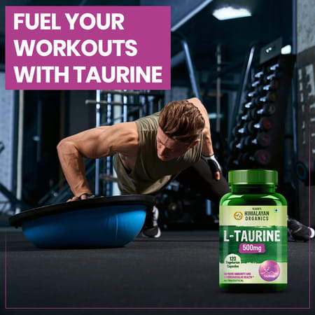 Vlado's Himalayan Organics L-Taurine 500Mg Supplement | Support Muscle Recovery | 120 Veg Capsules