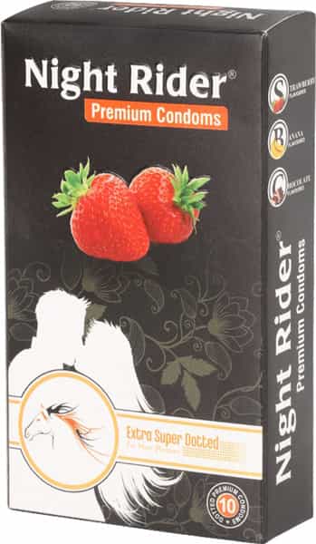 Night Rider Condom - Strawberry - 10'S