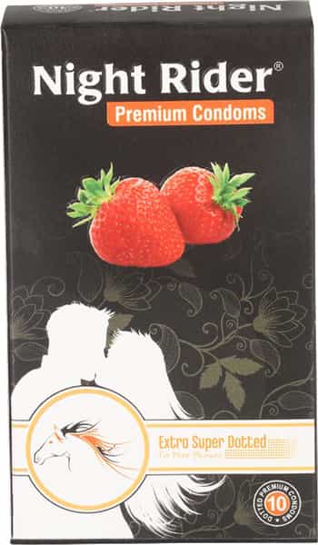 Night Rider Condom - Strawberry - 10'S
