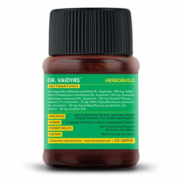 Dr. Vaidya's Herbobuild 50 Capsules Each - Pack Of 4