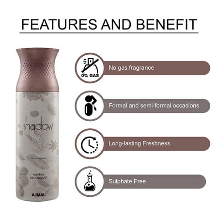 Ajmal 3 Shadow Him For Men And 1 Distraction For Men & Women Deodorants Each 200Ml Combo Pack Of 4