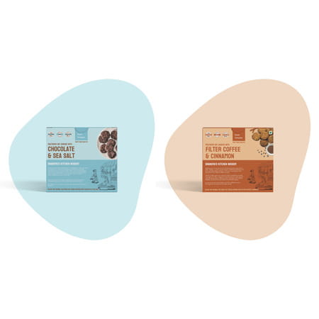The Snack Company Cookies Combo - Chocolate & Sea Salt + Filter Coffee 7& Cinnamon - 2X210g