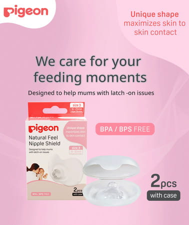 Pigeon Natural Feel Nipple Shield 2pcs ( Size 3 With Case)
